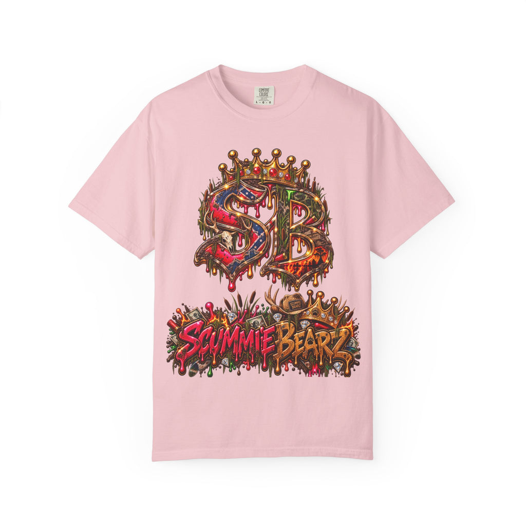 Unisex Garment-Dyed T-shirt-HILLYBILLY CROWN SB LOGO HILLBILLY -SCUMMIEBEARZ™