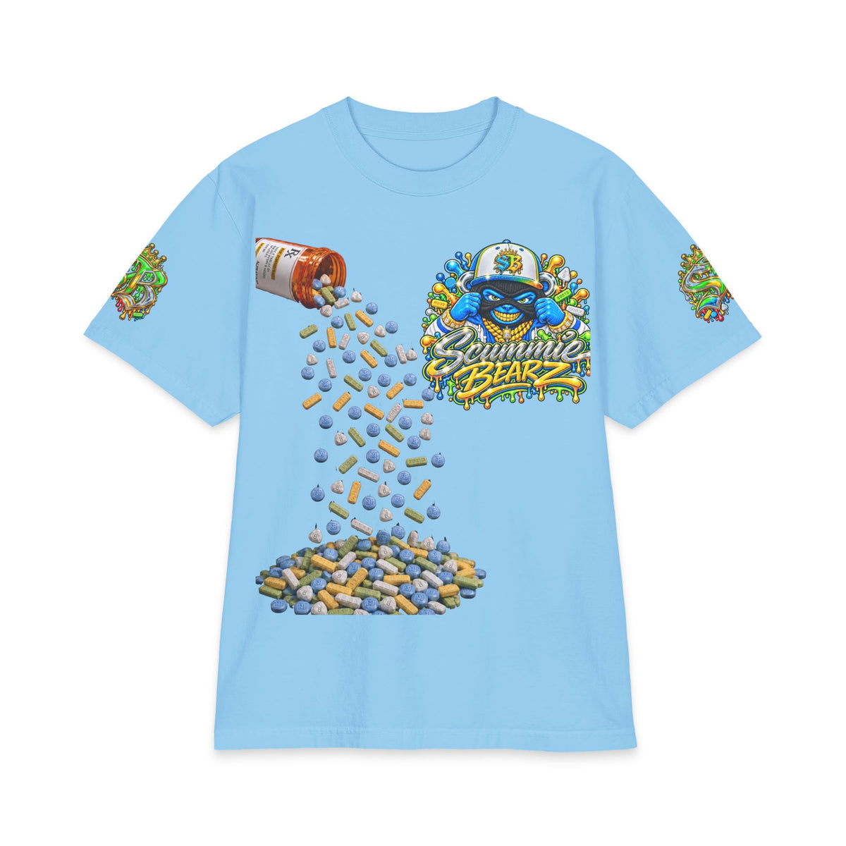 Unisex Max Heavyweight Short Sleeve-GET YOUR MIND RIGHT GREEN/BLUE REMIX-SCUMMIEBEARZ™️