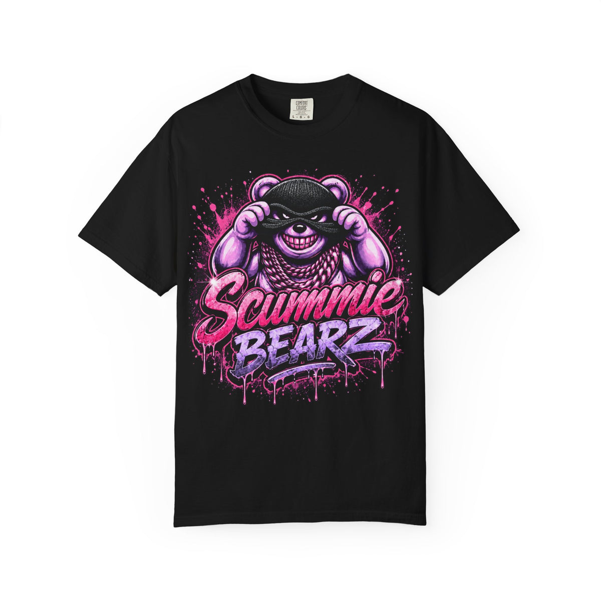 Unisex Garment-Dyed T-shirt SEXY BUT SAVAGE/PURPLE/VIOLET MASK LOGO-SCUMMIEBEARZ™