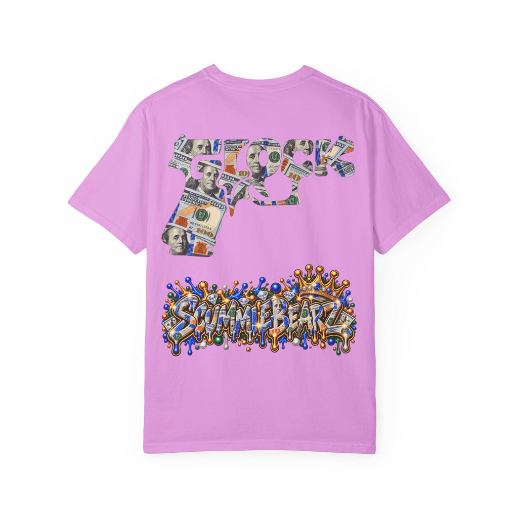 Unisex Garment-Dyed T-SHIRT-BLUE MONEY GLOCK/SB LOGO-SCUMMIEBEARZ™