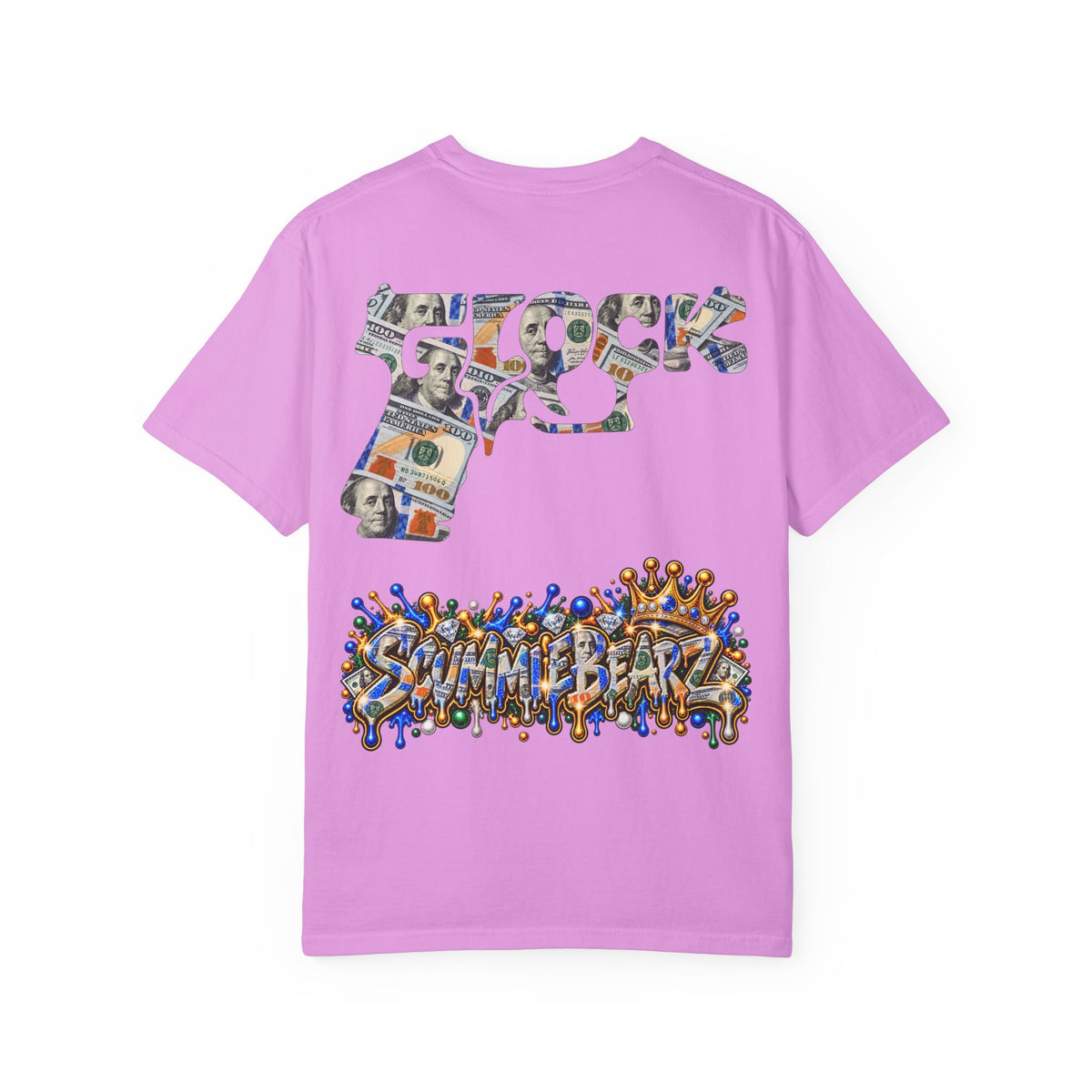 Unisex Garment-Dyed T-SHIRT-BLUE MONEY GLOCK/SB LOGO-SCUMMIEBEARZ™