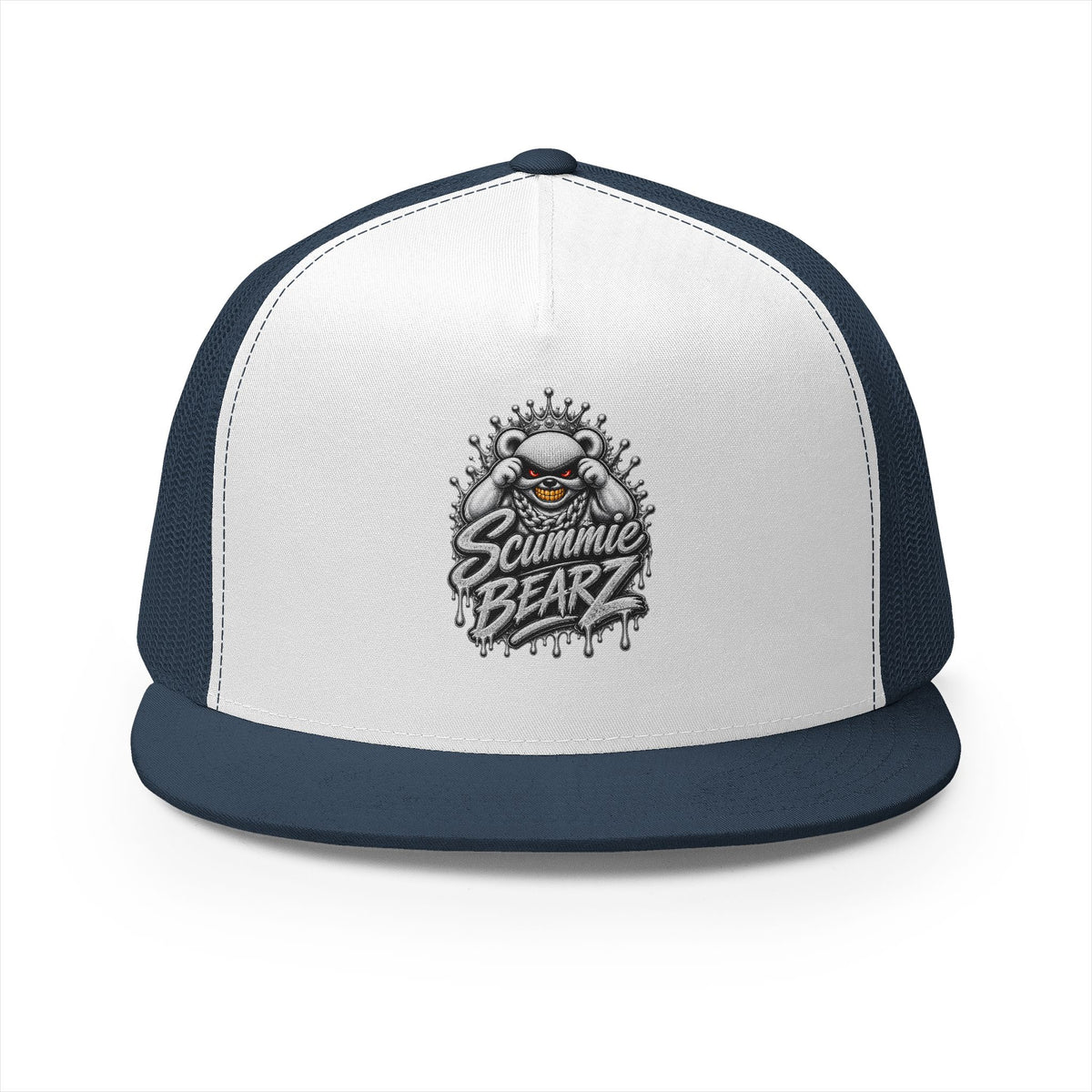 5 Panel Trucker Cap-SILVER MASK LOGO-SCUMMIEBEARZ™
