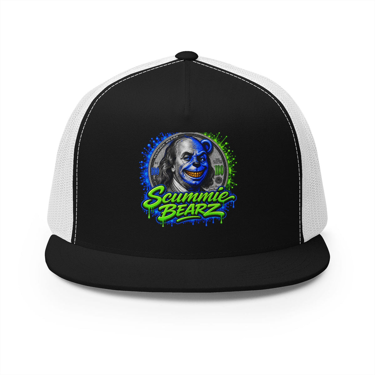 5 Panel Trucker Cap- BLUE BENJAMIN FRANKLIN-SCUMMIEBEARZ™️