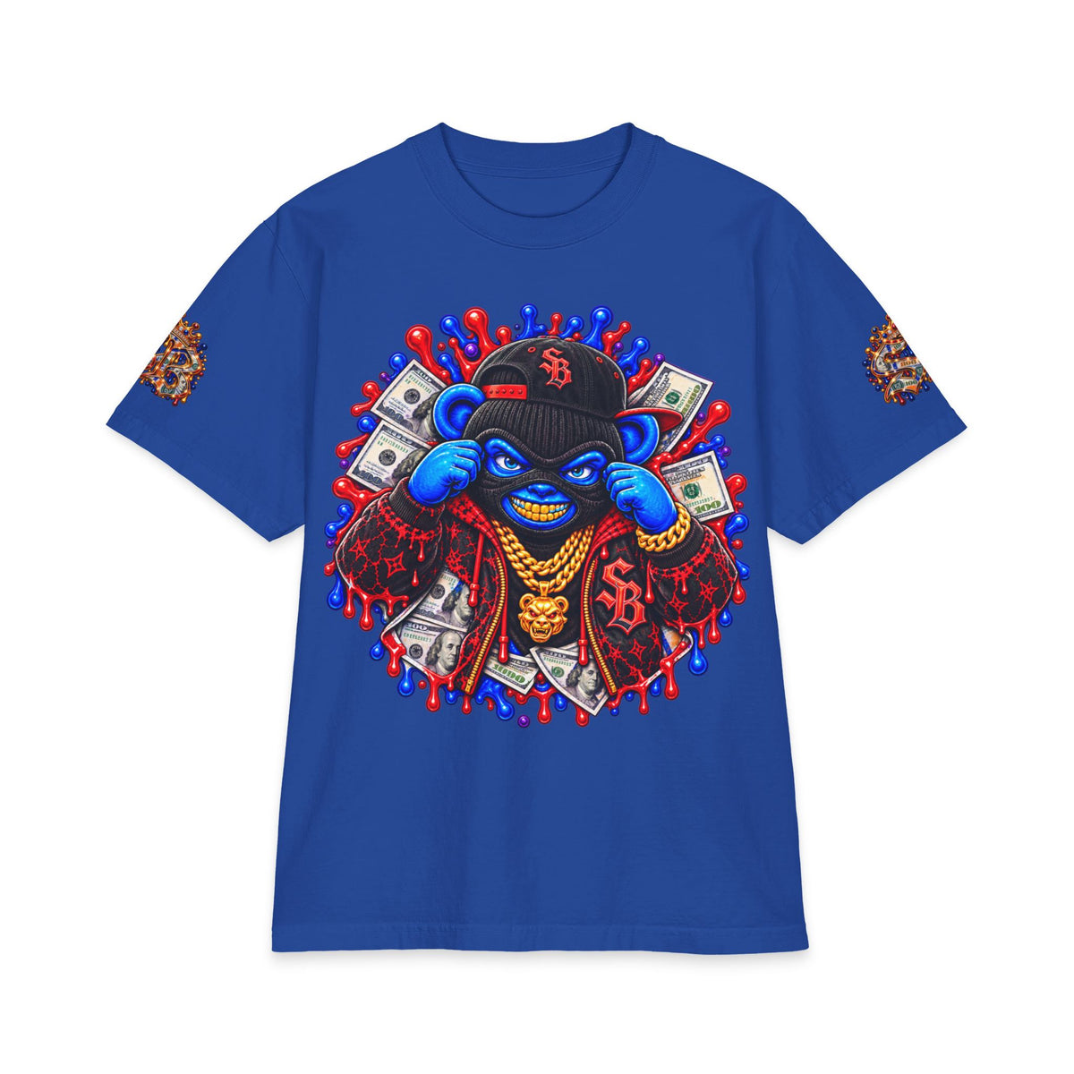 Get Served Red/Blue Remix | SCUMMIEBEARZ™ Shaka Wear Heavyweight Tee