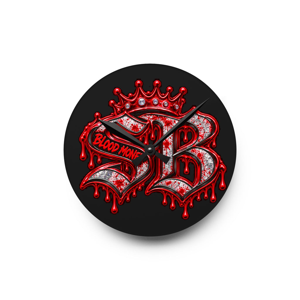 Acrylic Wall Clock-Blood Money SB Logo