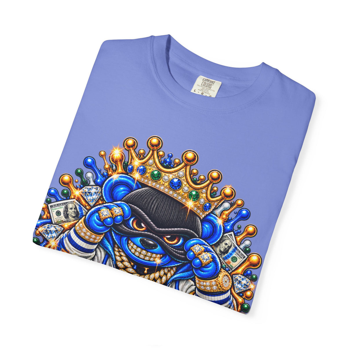 Unisex Garment-Dyed T-SHIRT-MONEY GLOCK/CROWN MASK LOGO-SCUMMIEBEARZ™