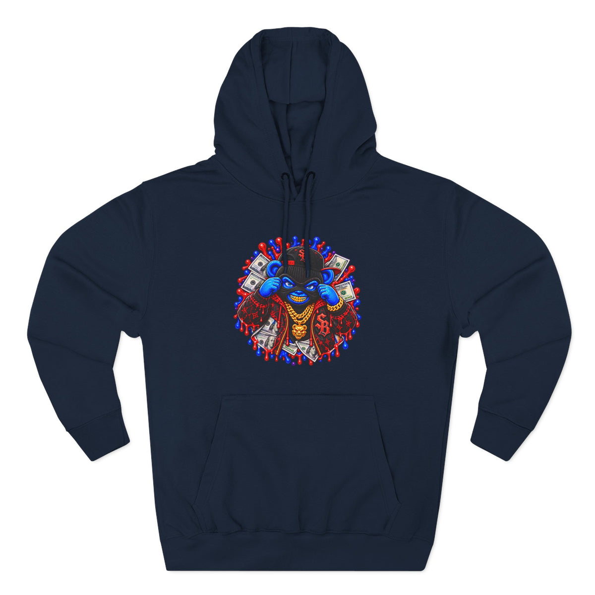Three-Panel Fleece Hoodie-GET SERVED-SCUMMIEBEARZ™️