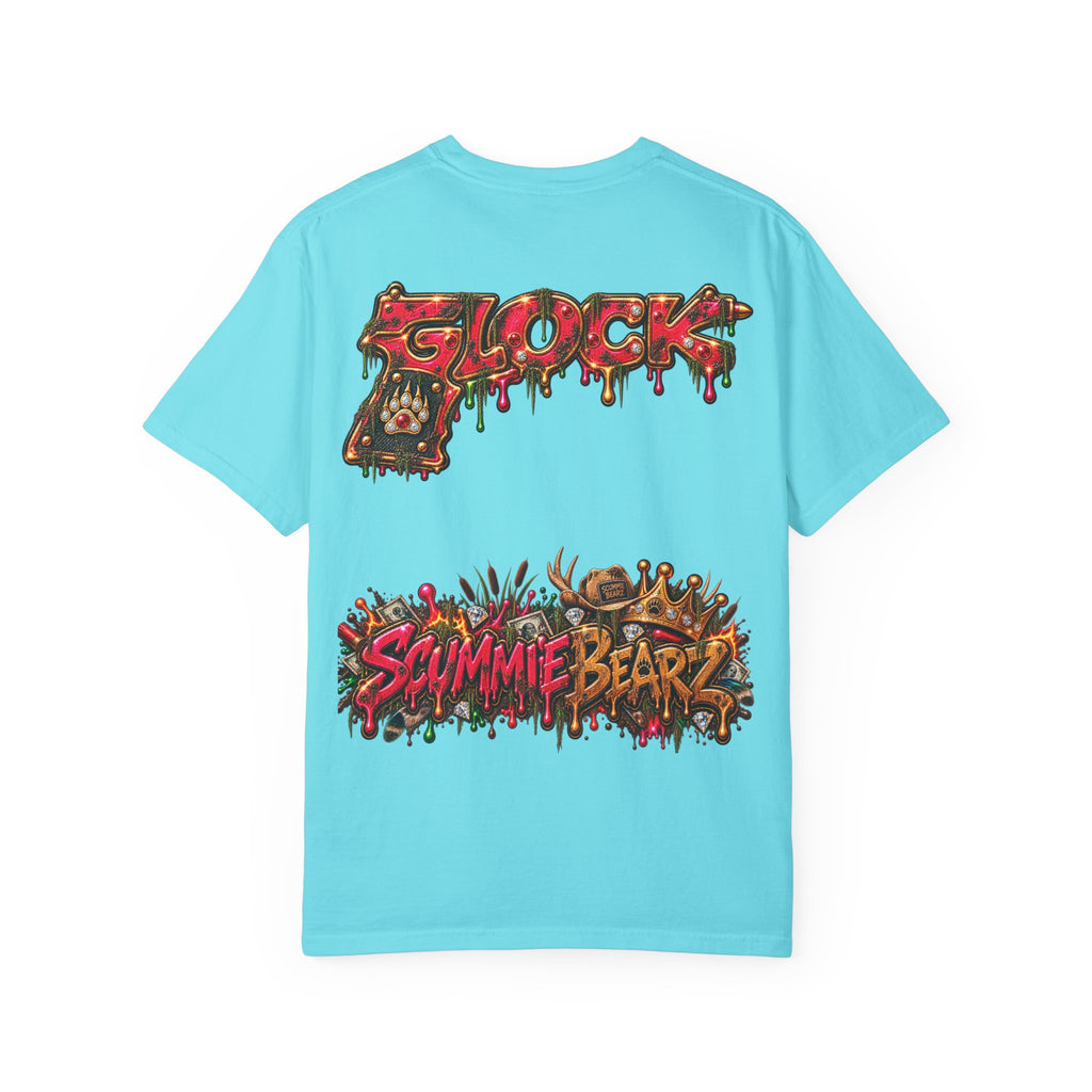 Unisex Garment-Dyed T-shirt-HILLBILLY cROWN MASK/GLOCK LOGO-SCUMMIEBEARZ™️