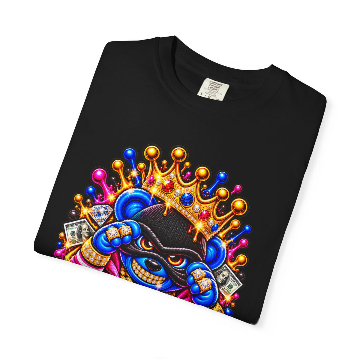 Unisex Garment-Dyed T-shirt-MULTI COLOR CROWN MASK LOGO GLOCK -SCUMMIEBEARZ™