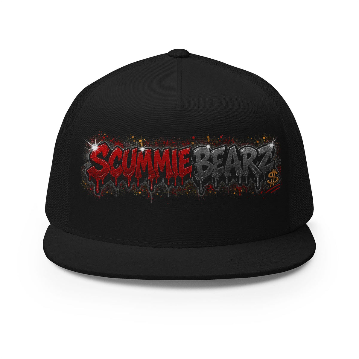 5 Panel Trucker Cap-RED/CHARCOAL SCUMMIEBEARZ LOGO-SCUMMIEBEARZ™