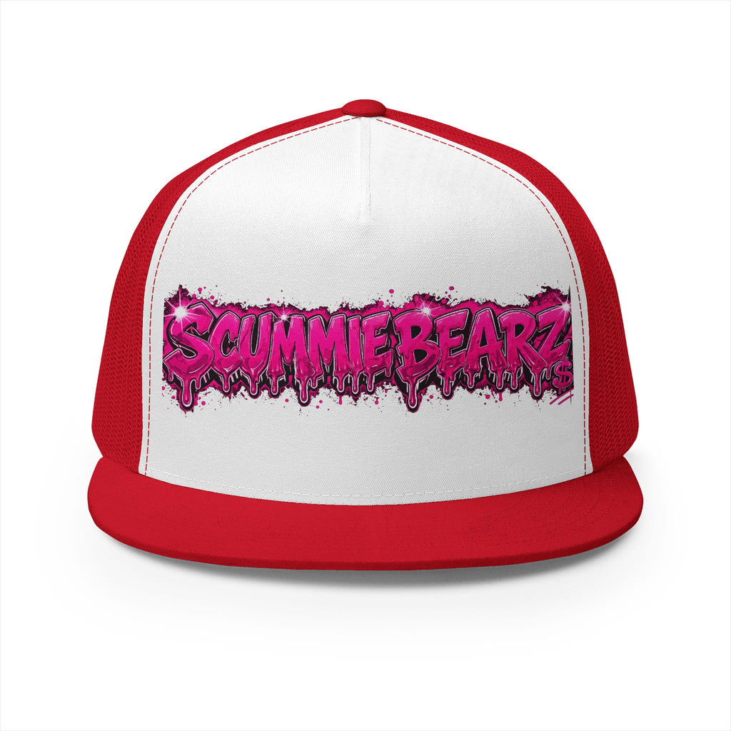 5 Panel Trucker Cap-PINK SCUMMIEBEARZ LOGO-SCUMMIEBEARZ™