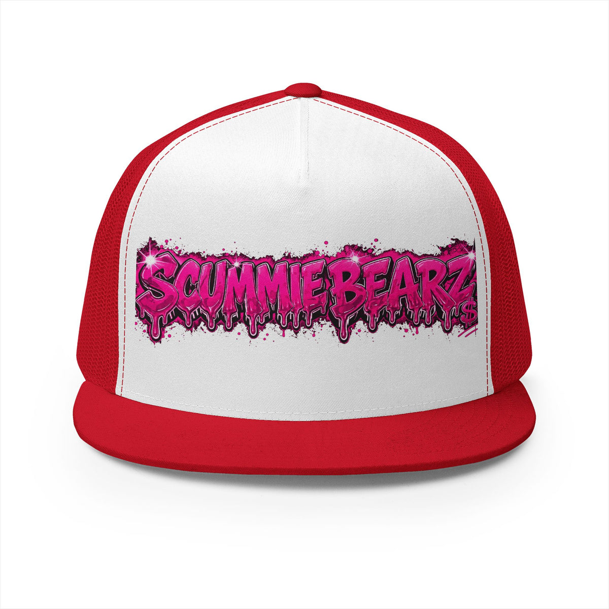 5 Panel Trucker Cap-PINK SCUMMIEBEARZ LOGO-SCUMMIEBEARZ™