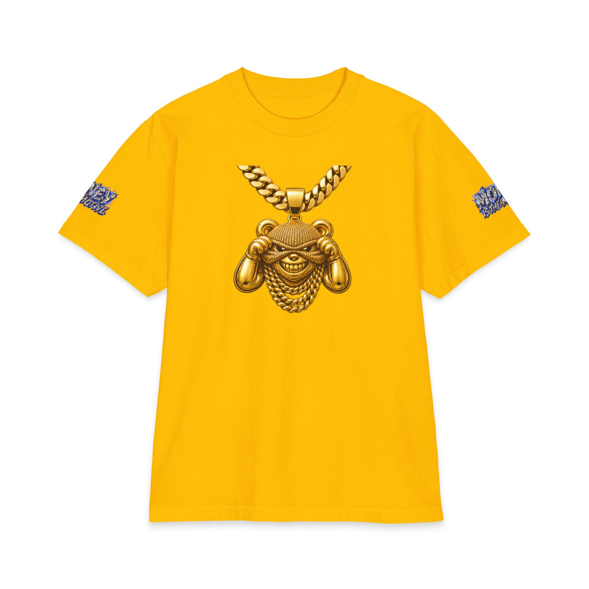 Money Is The Motive Gold Pendant | SCUMMIEBEARZ™ Shaka Wear Heavyweight Tee