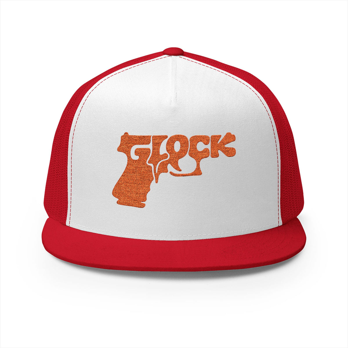 5 Panel Trucker Cap-ORANGE GLOCK LOGO-SCUMMIEBEARZ™️