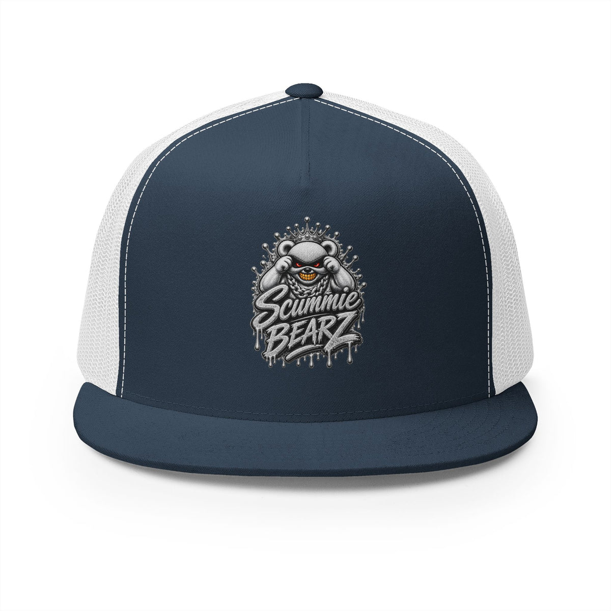 5 Panel Trucker Cap-SILVER MASK LOGO-SCUMMIEBEARZ™