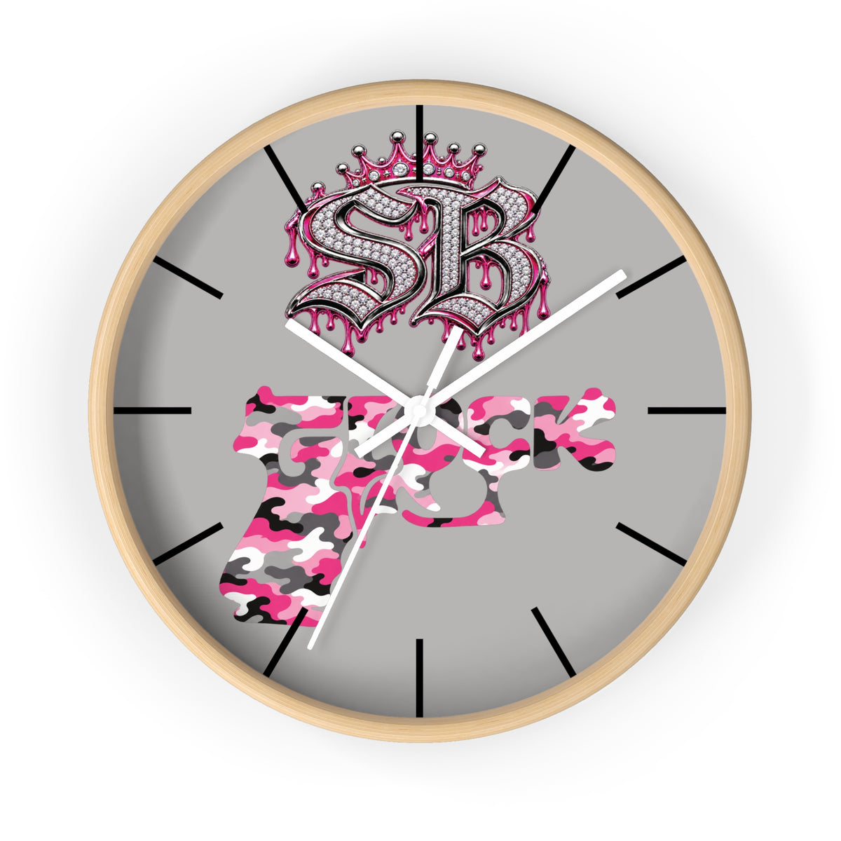Wall Clock-PINK CAMOUFLAGE GLOCK/SB LOGO-SCUMMIEBEARZ™️