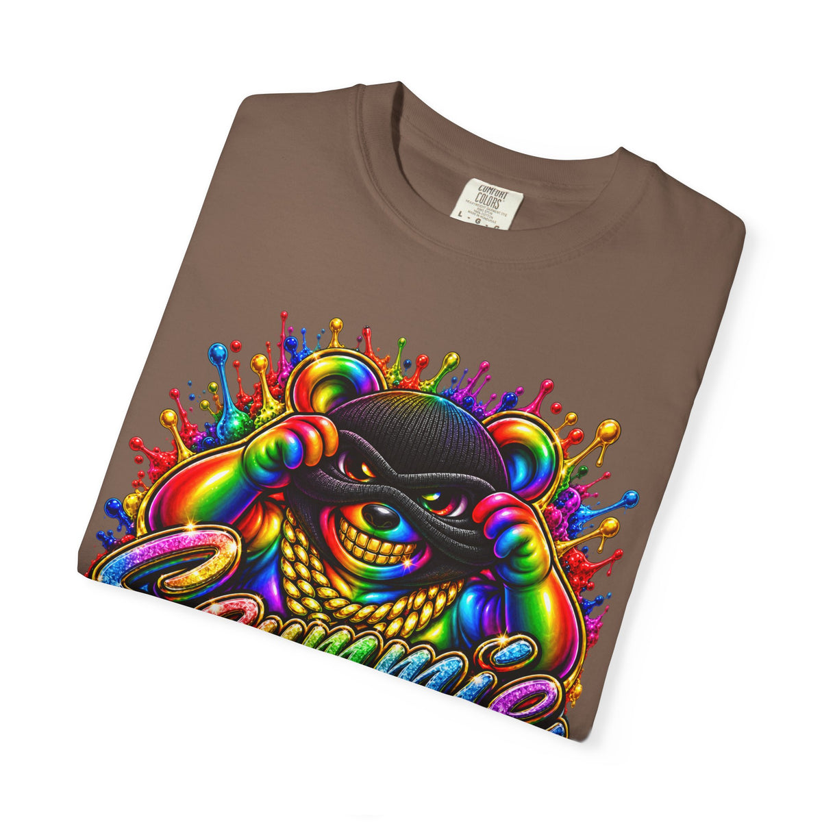 Unisex Garment-Dyed T-shirt-RAINBOW MASK LOGO GLOCK SB CROWN LOGO-SCUMMIEBEARZ™