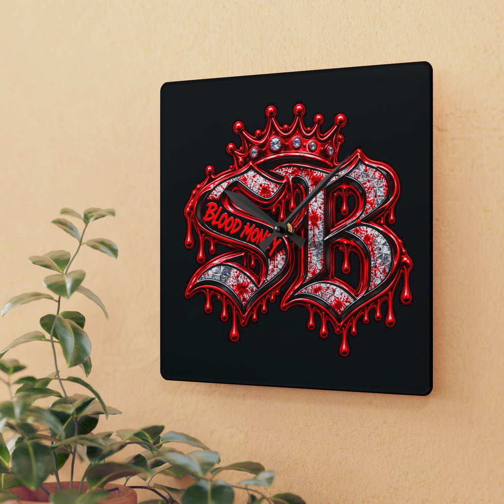 Acrylic Wall Clock-Blood Money SB Logo
