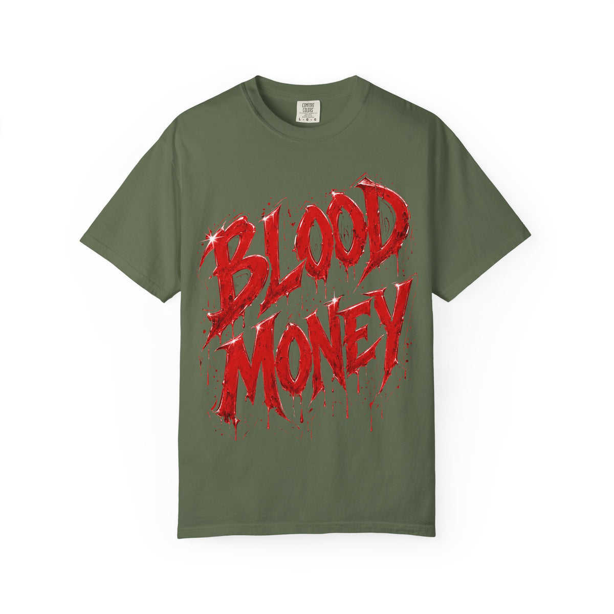 Unisex Garment-Dyed T-shirt-BLOOD MONEY\GLOCK\GANG GANG-SCUMMIEBEARZ™