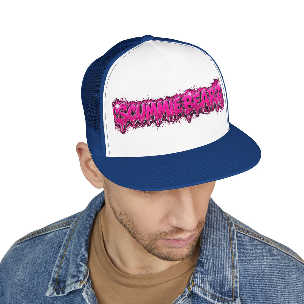 5 Panel Trucker Cap-PINK SCUMMIEBEARZ LOGO-SCUMMIEBEARZ™