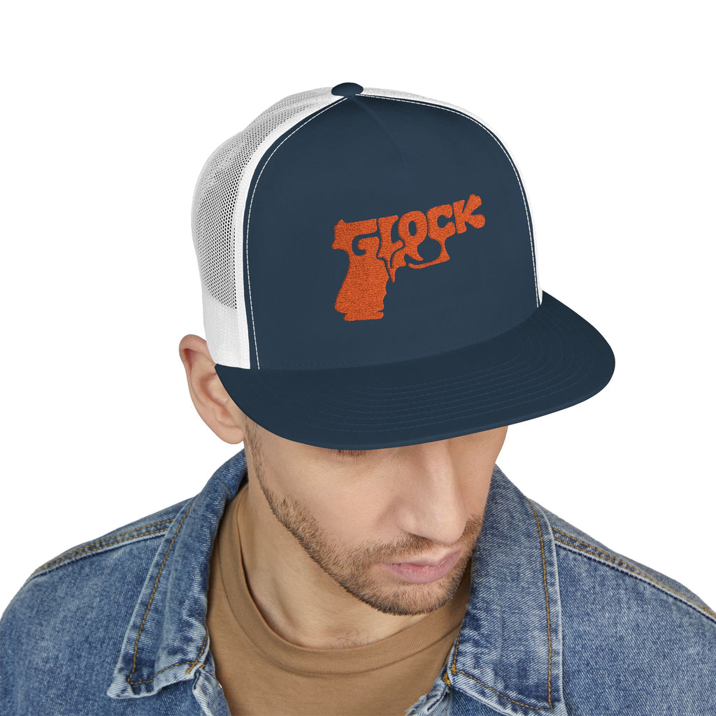 5 Panel Trucker Cap-ORANGE GLOCK LOGO-SCUMMIEBEARZ™️