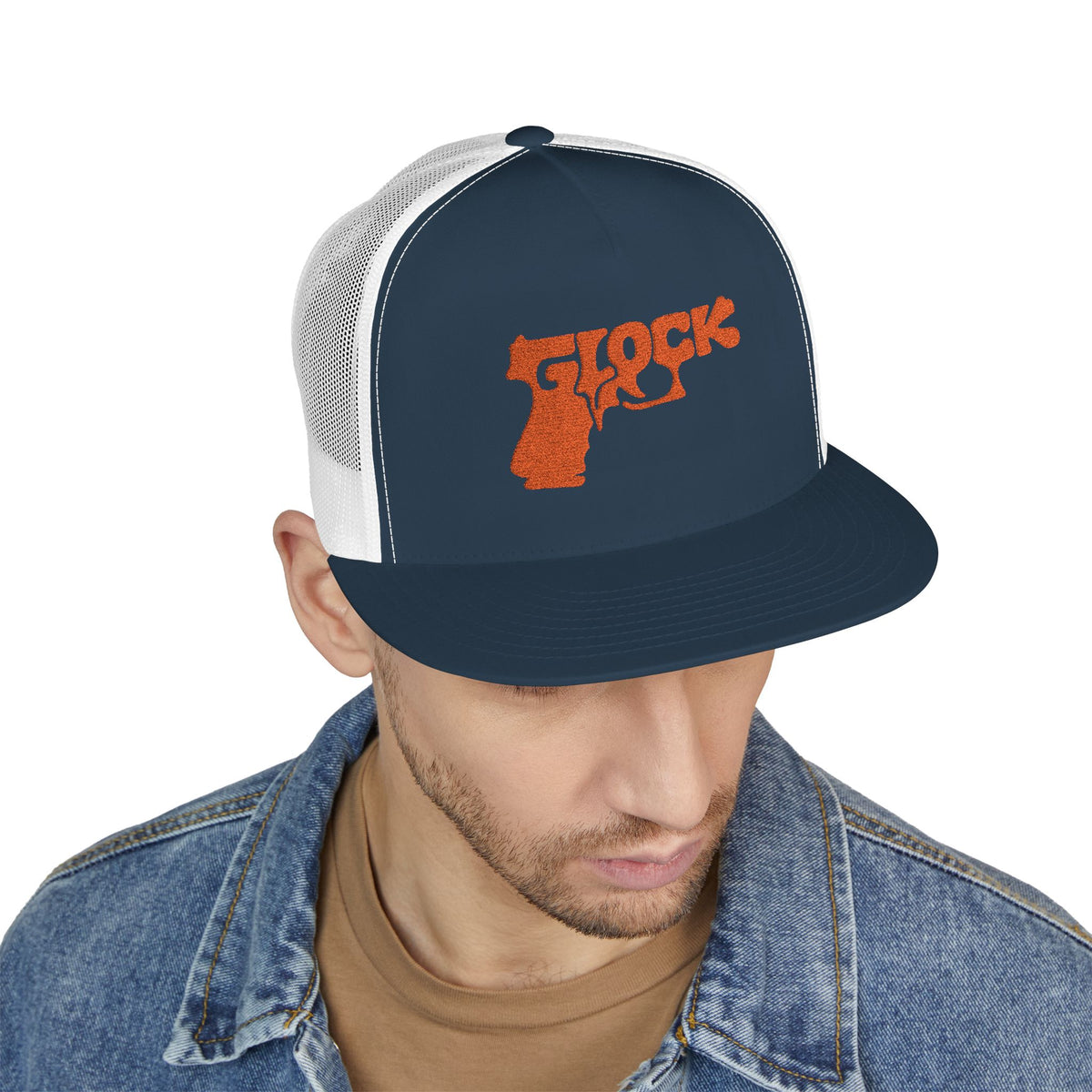 5 Panel Trucker Cap-ORANGE GLOCK LOGO-SCUMMIEBEARZ™️