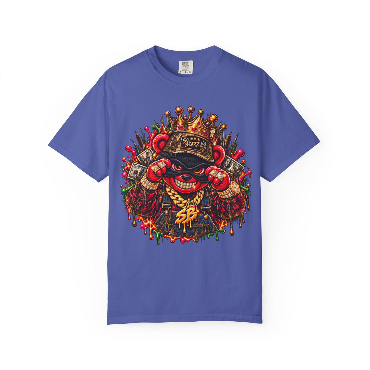Unisex Garment-Dyed T-shirt-HILLBILLY cROWN MASK/GLOCK LOGO-SCUMMIEBEARZ™️