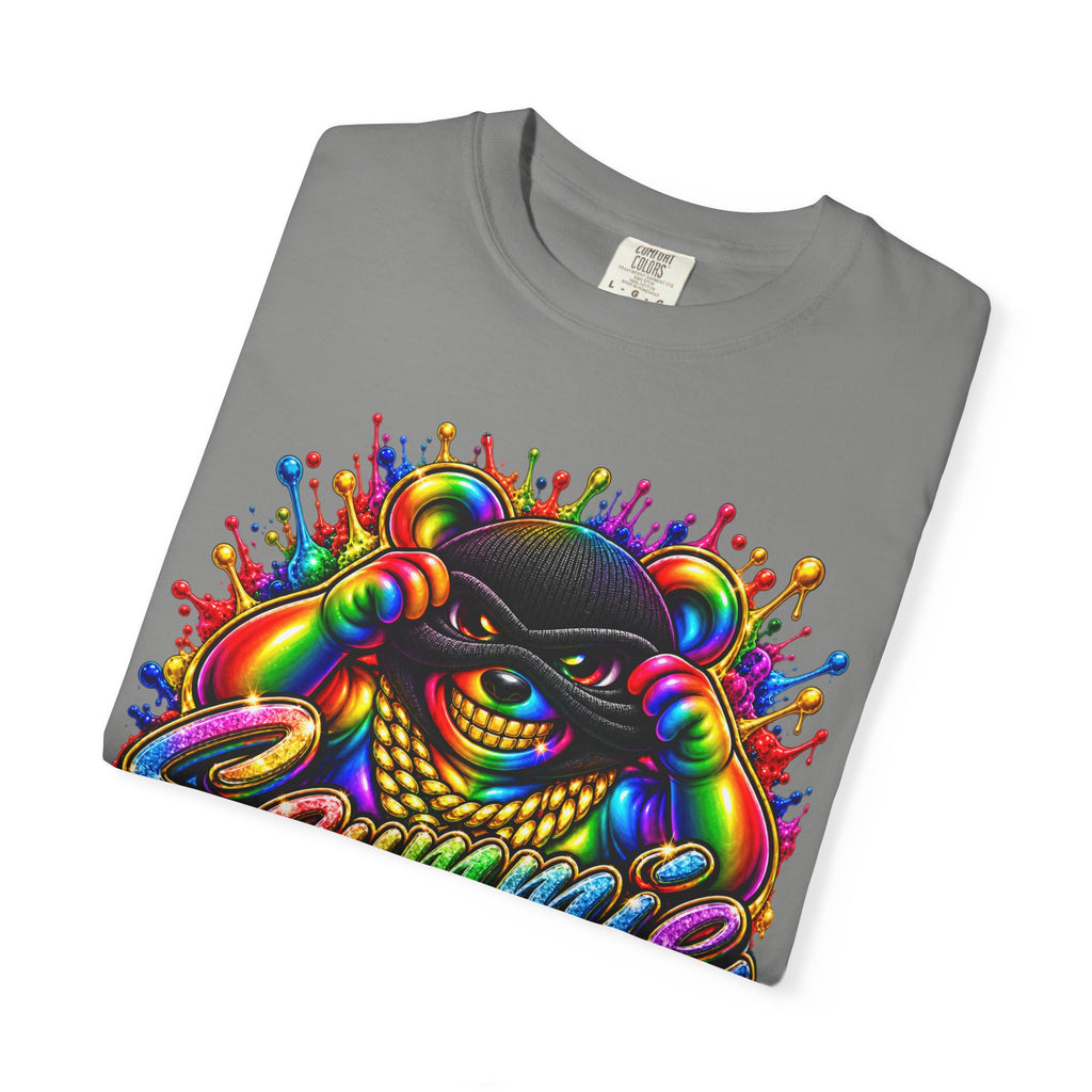 Unisex Garment-Dyed T-shirt-RAINBOW MASK LOGO GLOCK SB CROWN LOGO-SCUMMIEBEARZ™