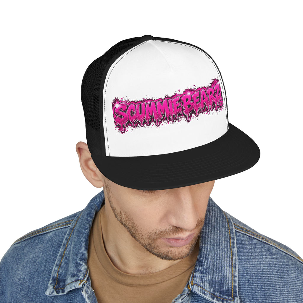 5 Panel Trucker Cap-PINK SCUMMIEBEARZ LOGO-SCUMMIEBEARZ™