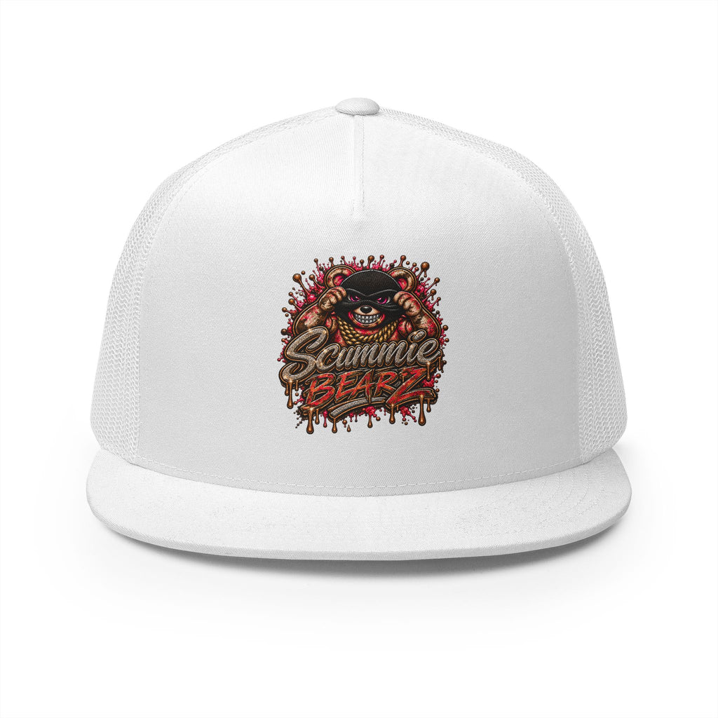 5 Panel Trucker Cap-RED/GOLD MASK LOGO-SCUMMIEBEARZ™