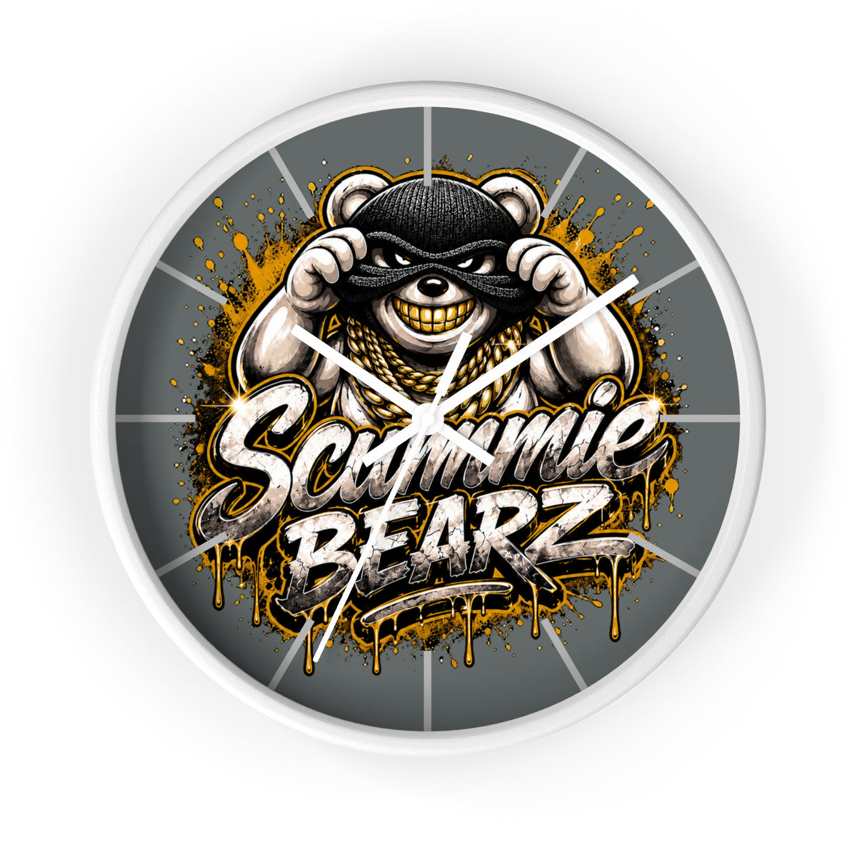 Wall Clock-Logo Gold and Silver-SCUMMIEBEARZ™️