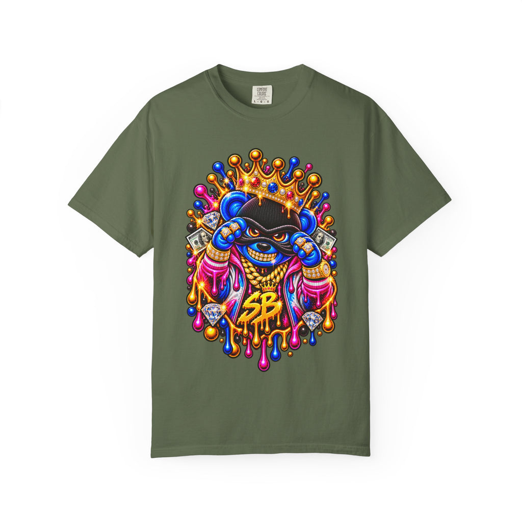 Unisex Garment-Dyed T-shirt-MULTI COLOR CROWN MASK LOGO GLOCK -SCUMMIEBEARZ™