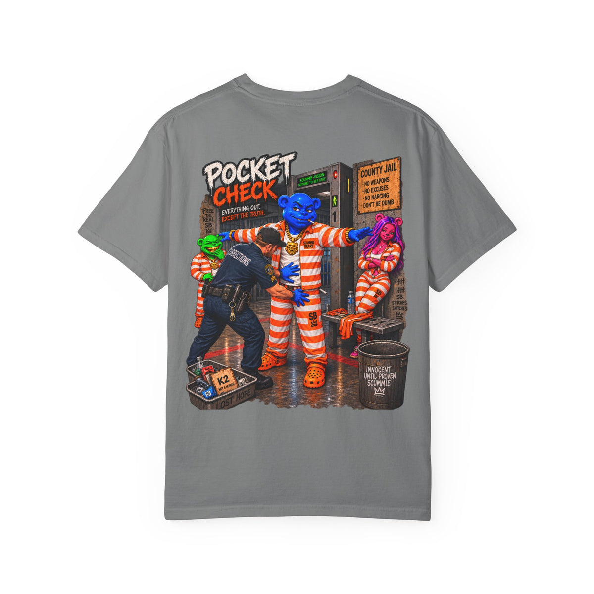 Unisex Garment-Dyed T-shirt-POCKET CHECK-SCUMMIEBEARZ™️