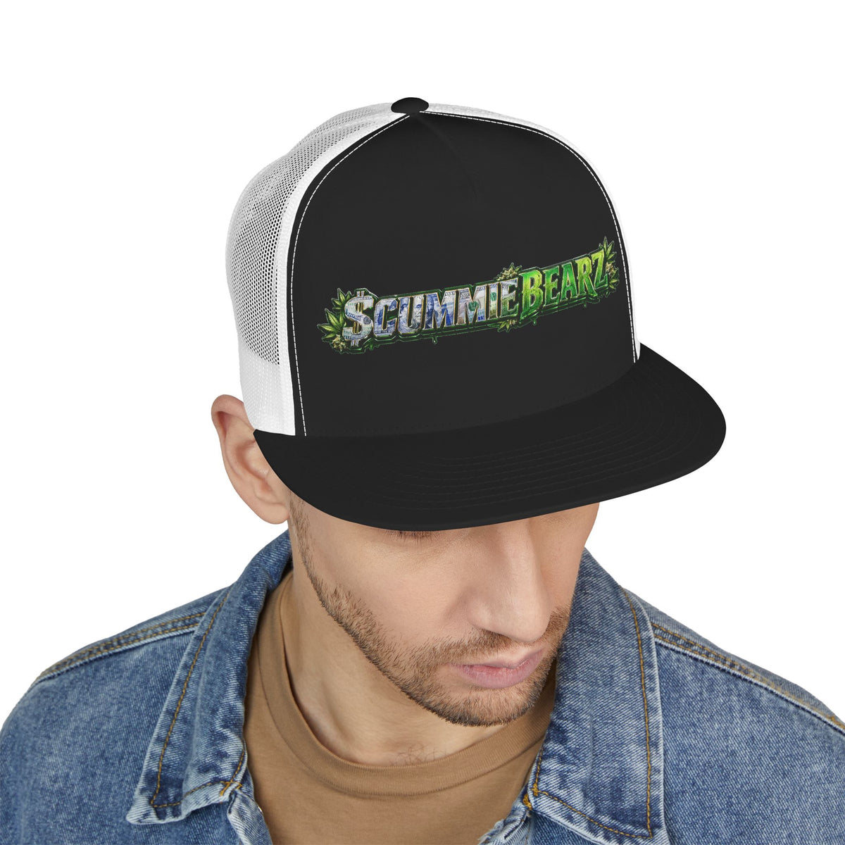 5 Panel Trucker Cap-WEED SCUMMIEBEARZ LOGO-SCUMMIEBEARZ™