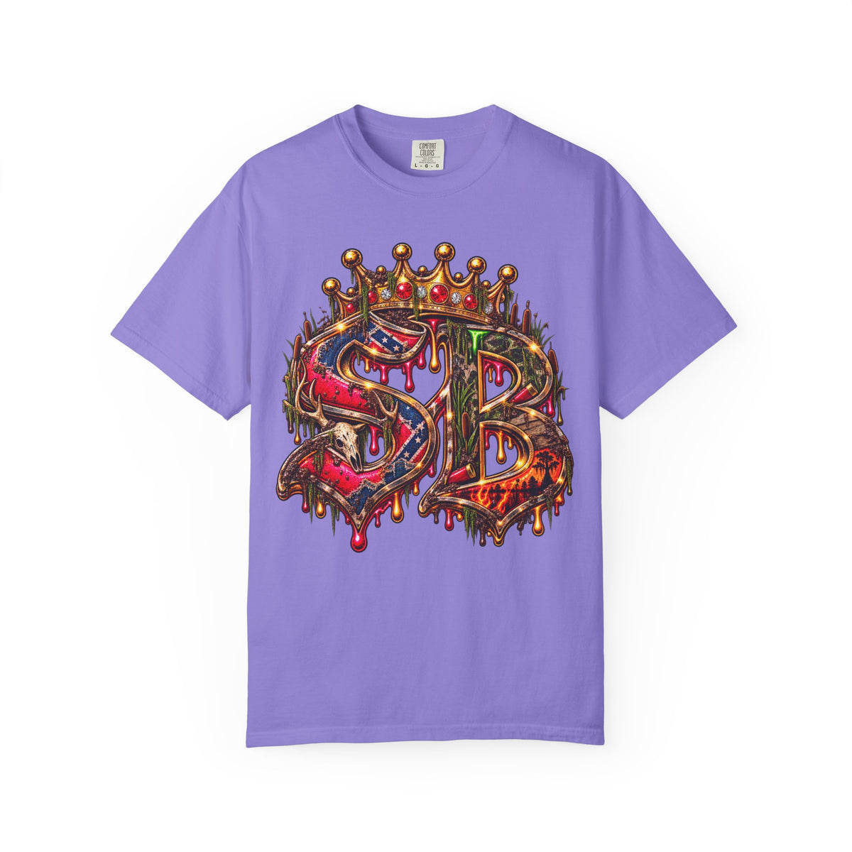 Unisex Garment-Dyed T-SHIRT-HILLBILLY GLOCK/SB CROWN LOGO-SCUMMIEBEARZ™