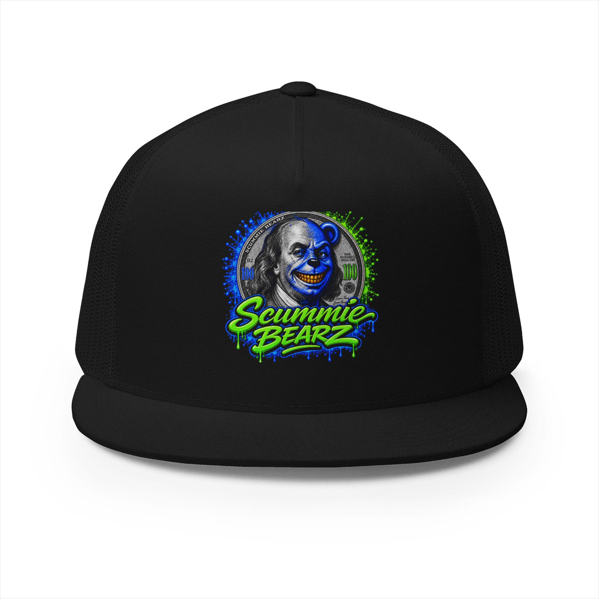 5 Panel Trucker Cap- BLUE BENJAMIN FRANKLIN-SCUMMIEBEARZ™️