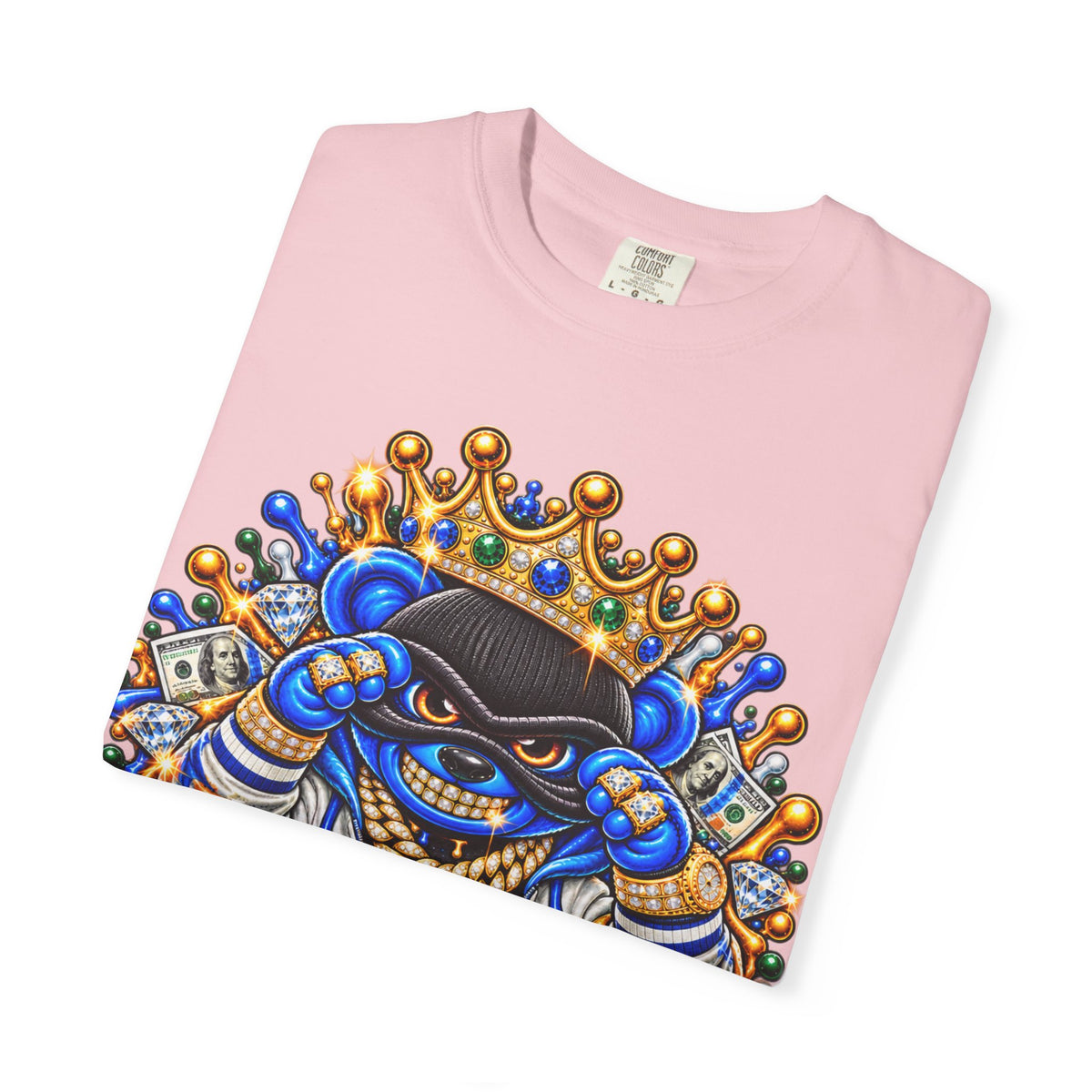 Unisex Garment-Dyed T-SHIRT-MONEY GLOCK/CROWN MASK LOGO-SCUMMIEBEARZ™
