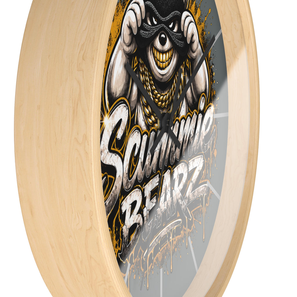 Wall Clock-Gold and Silver Logo-SCUMMIEBEARZ™