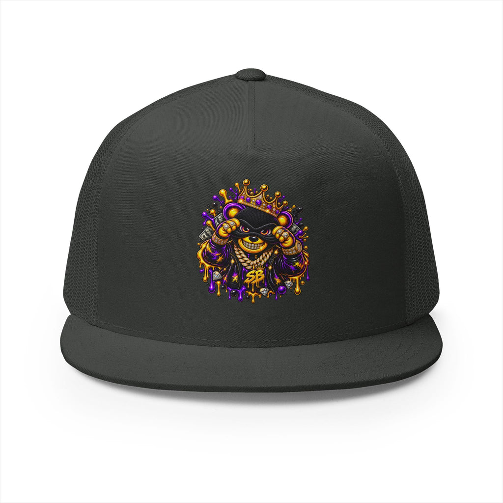 5 Panel Trucker Cap-PURPLE/GOLD SB MASK LOGO-SCUMMIEBEARZ™