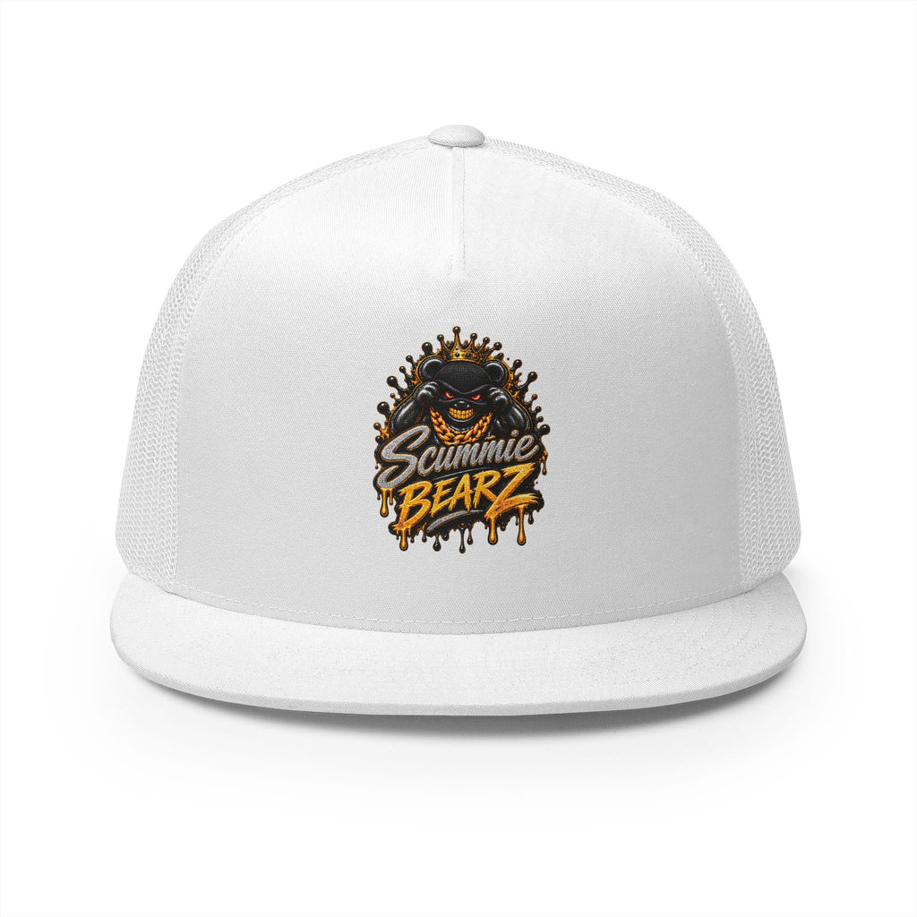 5 Panel Trucker Cap-SILVER/GOLD MASK LOGO-SCUMMIEBEARZ™