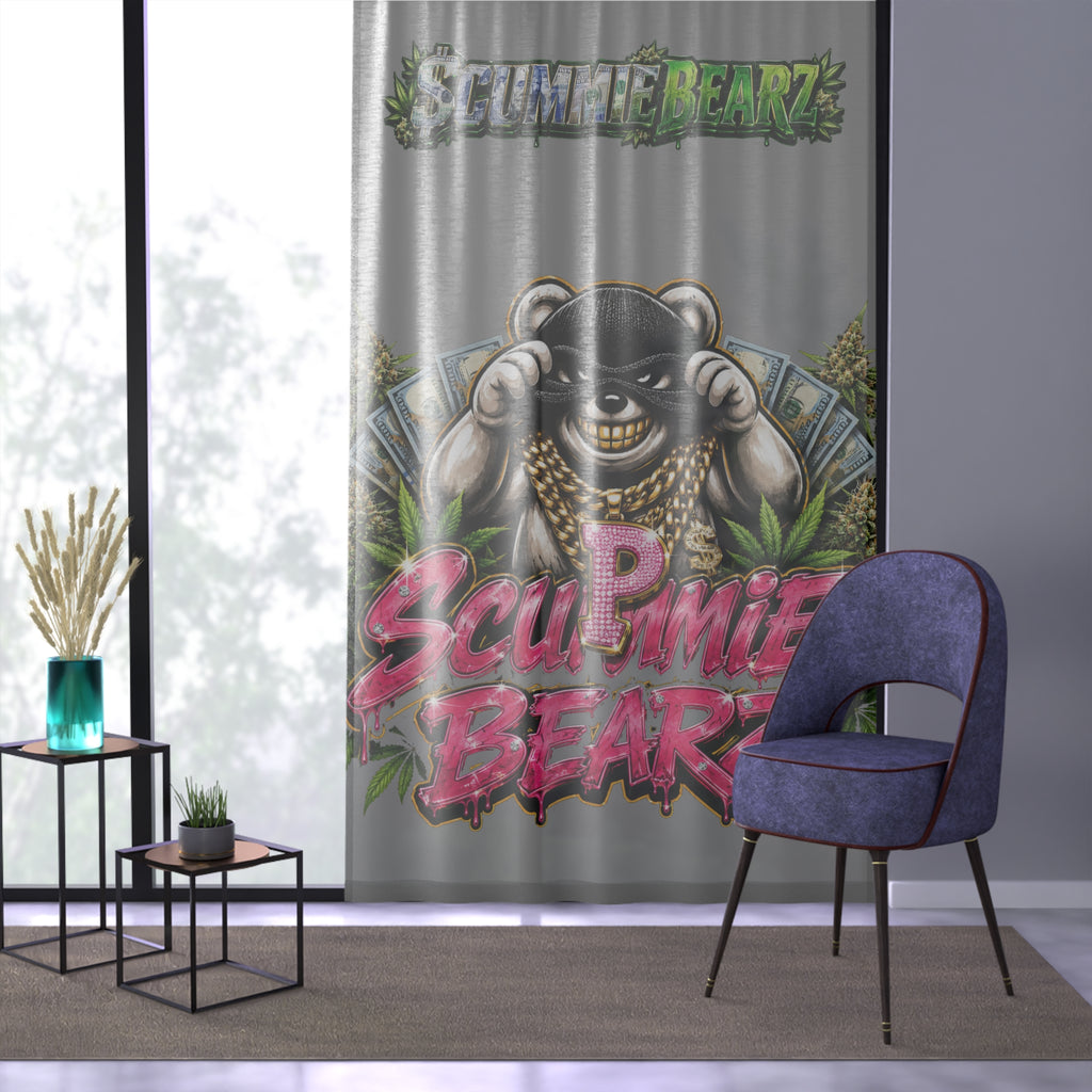 Window Curtain-P.M.W.(P***y Money Weed) Logo SCUMMIEBEARZ™