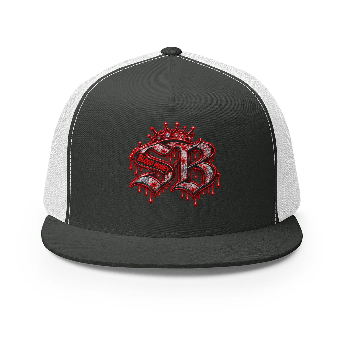 5 Panel Trucker Cap-RED/SILVER SB LOGO-SCUMMIEBEARZ™