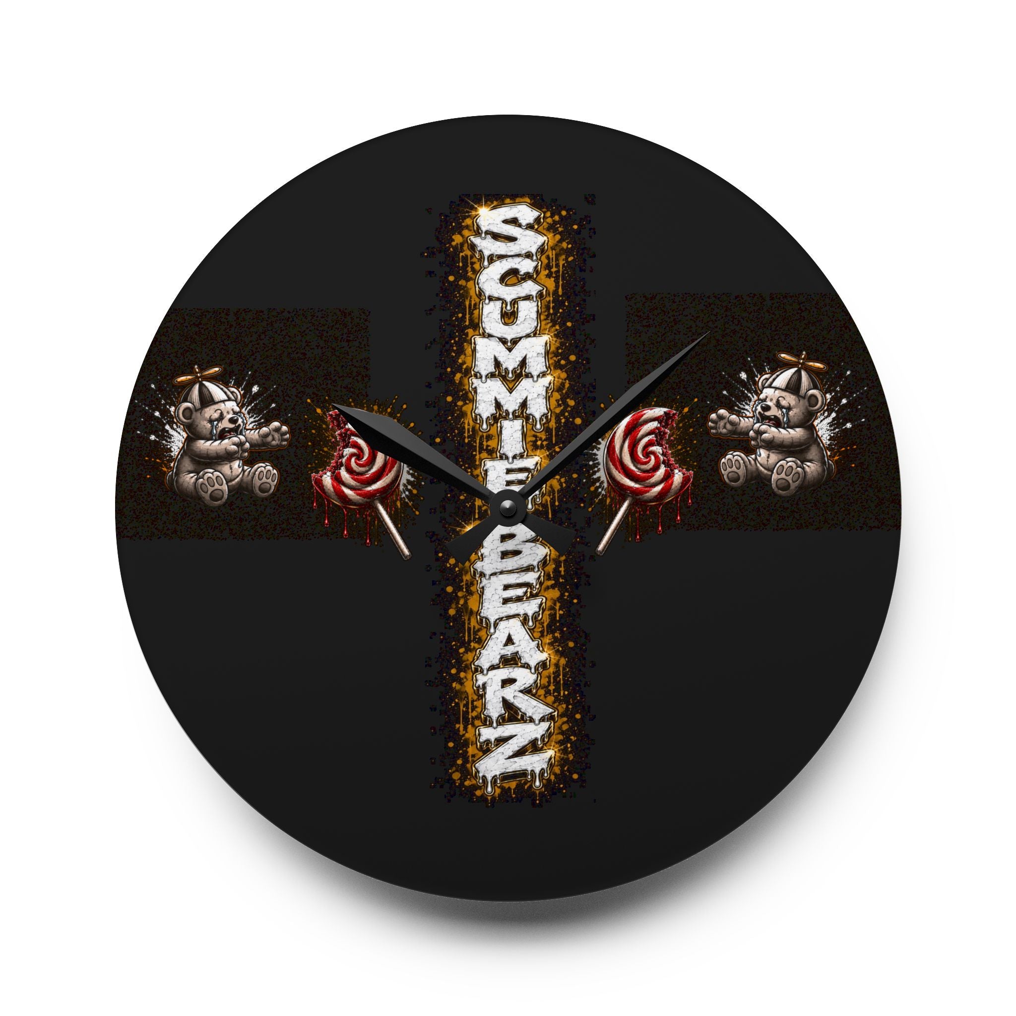 Acrylic Wall Clock-Baby Scummie Bearz
