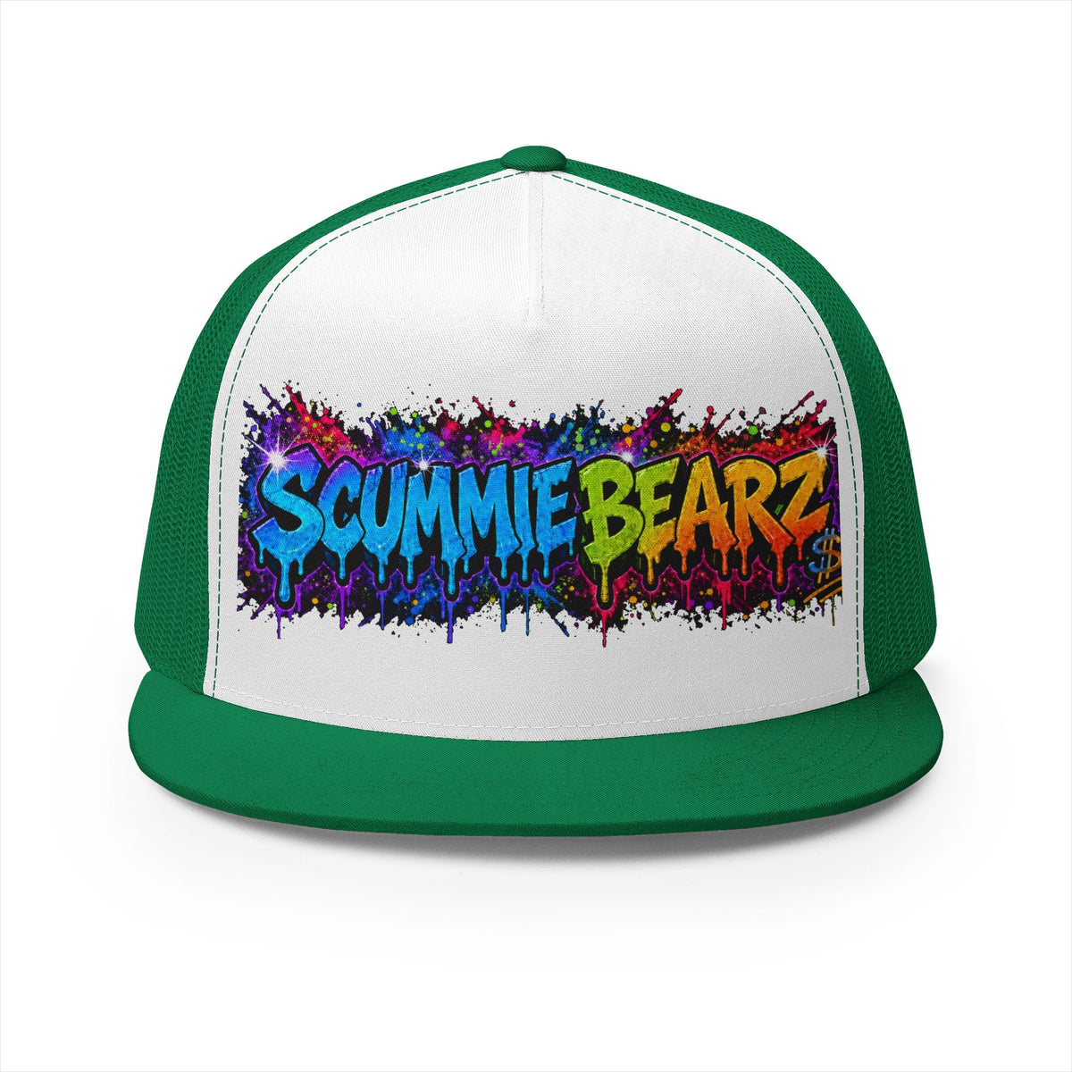 5 Panel Trucker Cap-RAINBOW SCUMMIEBEARZ LOGO-SCUMMIEBEARZ™
