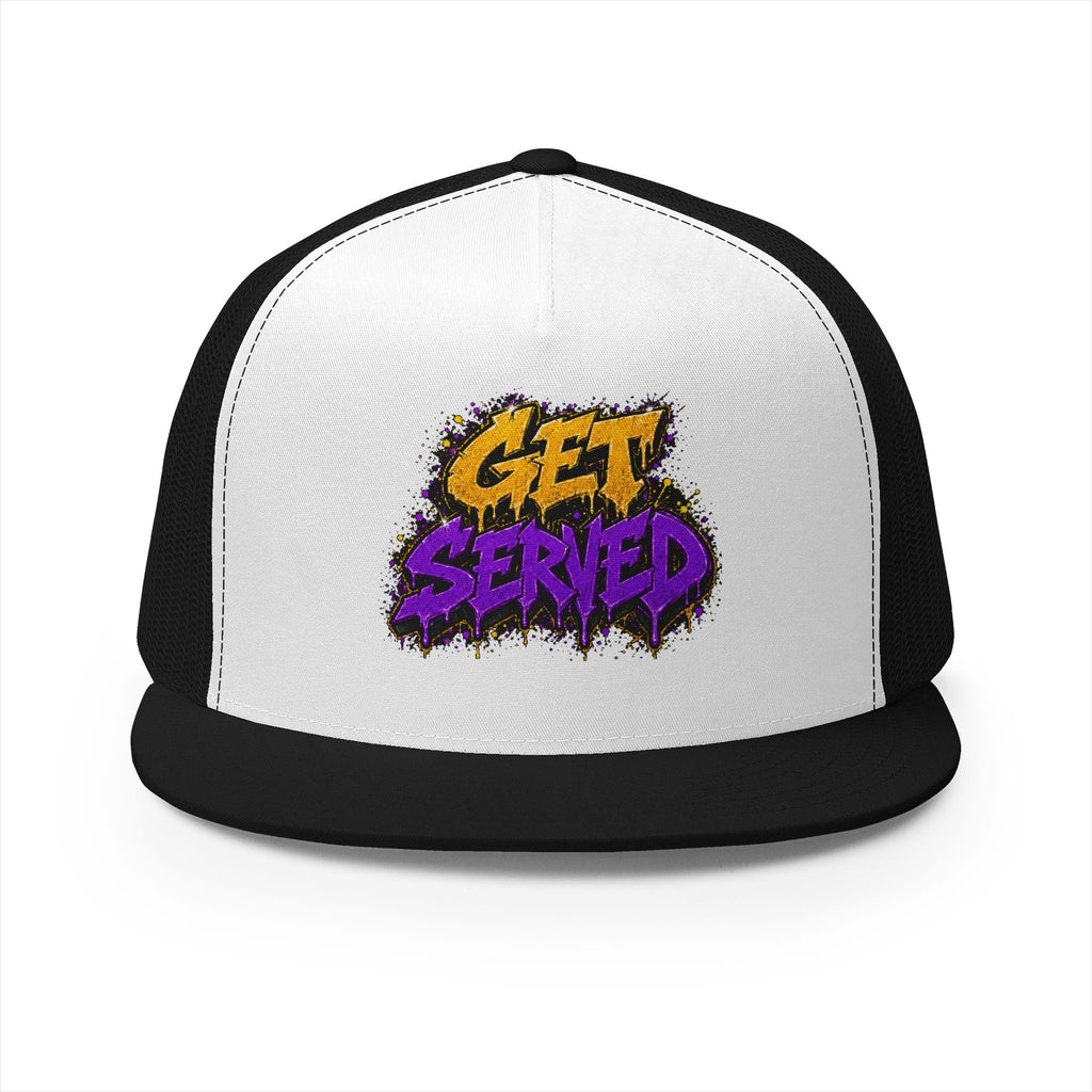5 Panel Trucker Cap-GOLD/PURPLE GET SERVED-SCUMMIEBEARZ™