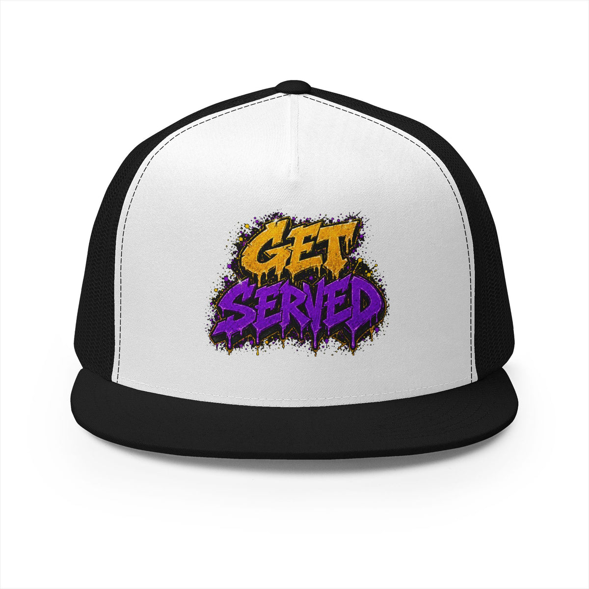5 Panel Trucker Cap-GOLD/PURPLE GET SERVED-SCUMMIEBEARZ™