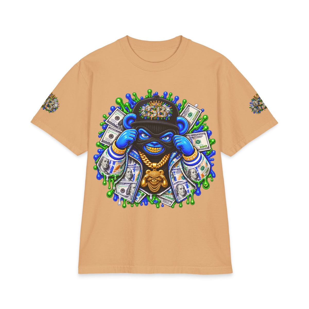 Money, Hungry Green Remix | SCUMMIEBEARZ™ Shaka Wear Heavyweight Tee