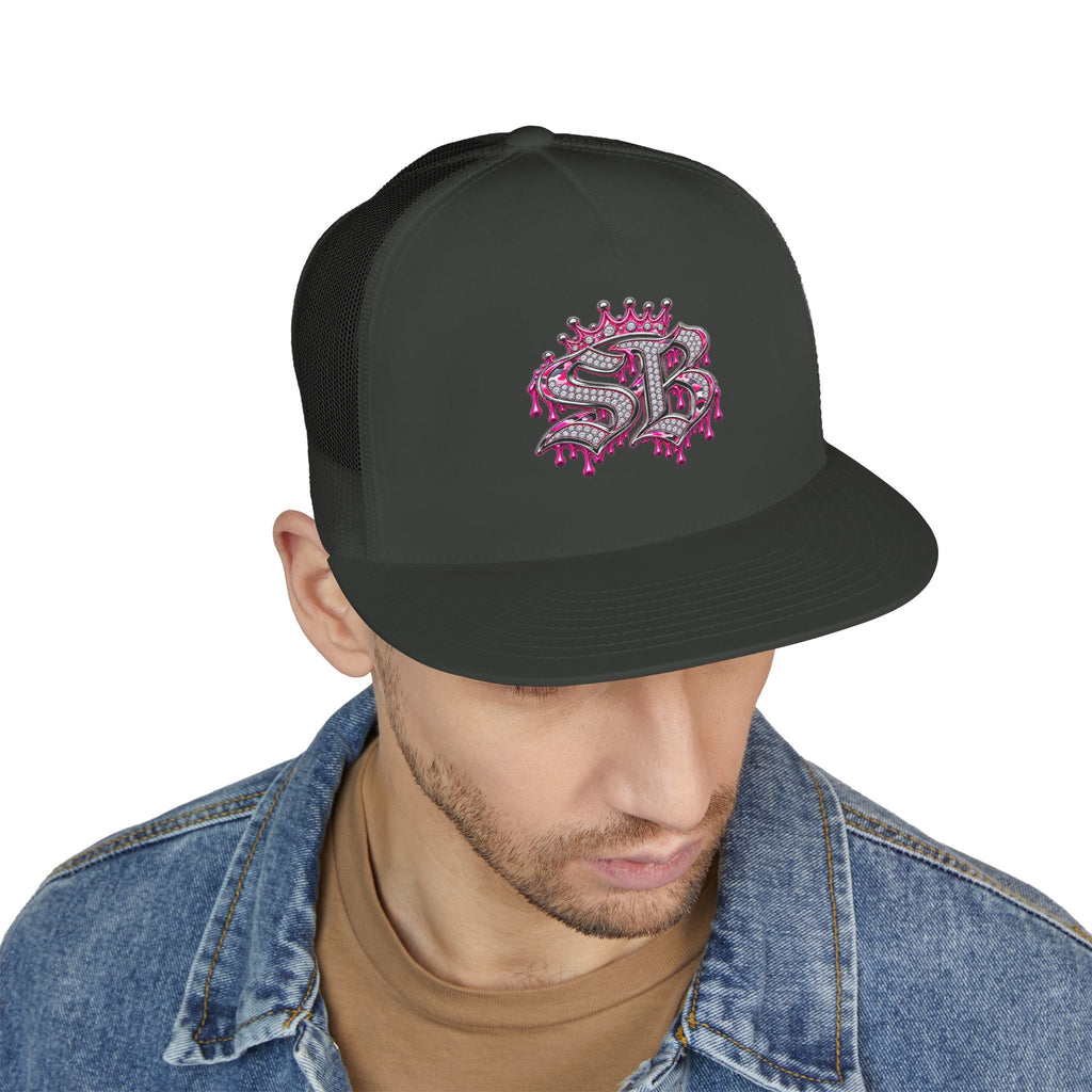 5 Panel Trucker Cap-PINK/SILVER SB LOGO-SCUMMIEBEARZ™