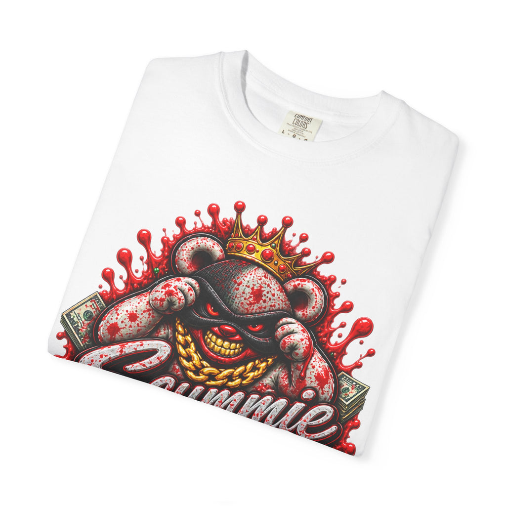 Unisex Garment-Dyed T-SHIRT-BLOOD MONEY GLOCK/MASK LOGO-SCUMMIEBEARZ™