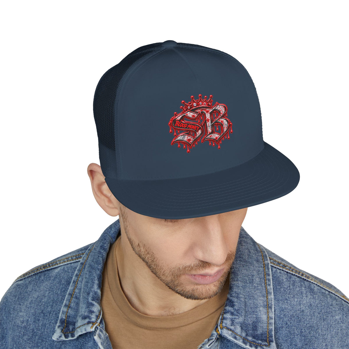 5 Panel Trucker Cap-RED/SILVER SB LOGO-SCUMMIEBEARZ™